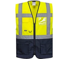 Vadovo liemenė PORTWEST C476, oranžinė, Dydis: 4XL, Pw spalvos: Geltona/Navy