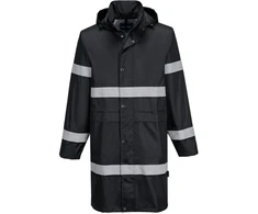 Vandeniui atspari PORTWEST F437 ilga striukė nuo lietaus (100cm), Dydis: M, Pw spalvos: Juodas