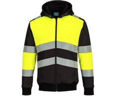 Žieminis Hoodie su užtrauktuku Portwest PW377, Dydis: S, Pw spalvos: Geltona/Juodas