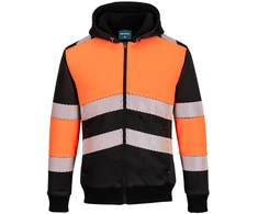 Žieminis Hoodie su užtrauktuku Portwest PW377, Dydis: XXL, Pw spalvos: Oranžinis/Juodas