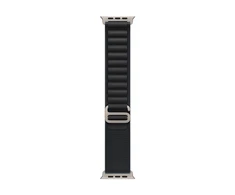 „Apple“ 49 mm juodas „Alpine Loop“ laikrodis – didelis – natūralaus titano apdaila
