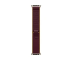 Apple Watch 49mm Burgundy Trail Loop - S/M - Natural Titanium Finish - MK8G4ZM/A