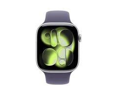 Apple Watch Series 11 GPS 46mm Silver Aluminium Case with Purple Fog Sport Band - S/M - MEV94ET/A