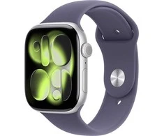 Apple Watch Series 11 GPS 46mm Silver Aluminium Case with Purple Fog Sport Band - M/L - MEVA4ET/A
