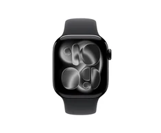 Apple Watch Series 11 GPS + Cellular 42mm Jet Black Aluminium Case with Black Sport Band - M/L - MF854ET/A
