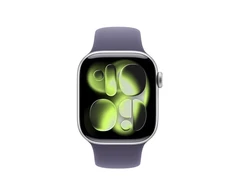 Apple Watch Series 11 GPS + Cellular 42mm Silver Aluminium Case with Purple Fog Sport Band - M/L - MF8J4ET/A