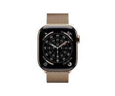 Apple Watch Series 11 GPS + Cellular 42mm Gold Titanium Case with Gold Milanese Loop - MF8Y4ET/A