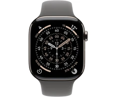 Apple Watch Series 11 GPS + Cellular 42mm Natural Titanium Case with Stone Grey Sport Band - S/M - MF8M4ET/A