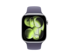 Apple Watch Series 11 GPS + Cellular 46mm Silver Aluminium Case with Purple Fog Sport Band - S/M - MFCP4ET/A