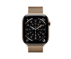 Apple Watch Series 11 GPS + Cellular 46mm Gold Titanium Case with Gold Milanese Loop - M/L - MFD84ET/A