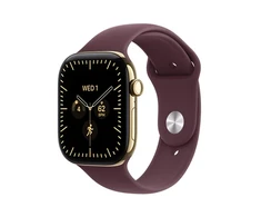 Išmanusis laikrodis Apple Watch Series 12 GPS + Cellular 42mm Radiant Gold Titanium Case with Burgundy Sport Band - S/M - MJGJ4ET/A