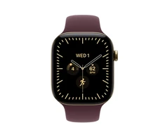 Išmanusis laikrodis Apple Watch Series 12 GPS + Cellular 42mm Radiant Gold Titanium Case with Burgundy Sport Band - S/M - MJGJ4ET/A