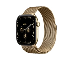 Išmanusis laikrodis Apple Watch Series 12 GPS + Cellular 42mm Radiant Gold Titanium Case with Radiant Gold Milanese Loop - MJGL4ET/A