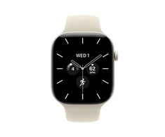 Išmanusis laikrodis Apple Watch Series 12 GPS + Cellular 42 mm perlinių baltų keramikos korpusas su smėlio spalvos sportine apyranke – S/M