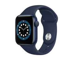 Išmanusis laikrodis Apple Watch Series 6, GPS, 40mm Mėlyno (Mėlyna) korpuso su mėlynu (Deep Navy) sportiniu dirželiu - Regular LT