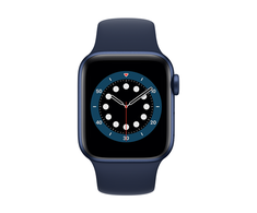 Išmanusis laikrodis Apple Watch Series 6, GPS, 40mm Mėlyno (Mėlyna) korpuso su mėlynu (Deep Navy) sportiniu dirželiu - Regular LT