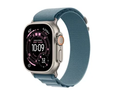 Apple Watch Ultra 3 GPS + Cellular 49mm Natural Titanium Case with Light Blue Alpine Loop - Medium - MEWM4ET/A