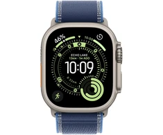 Apple Watch Ultra 3 GPS + Cellular 49mm Natural Titanium Case with Blue/Bright Blue Trail Loop - M/L - MEWU4ET/A