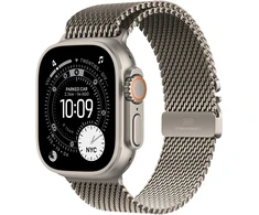 Apple Watch Ultra 3 GPS + Cellular 49mm Natural Titanium Case with Natural Titanium Milanese Loop - Medium - MEWY4ET/A