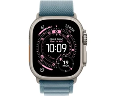 Apple Watch Ultra 3 GPS + Cellular 49mm Natural Titanium Case with Light Blue Alpine Loop - Medium - MEWM4ET/A