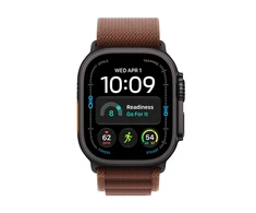 Apple Watch Ultra 4 GPS + Cellular 49mm Black Titanium Case with Burgundy Alpine Loop - M - MJC14ET/A