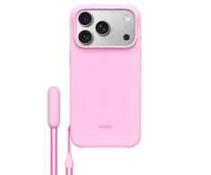 Apple „Beats iPhone 17 Pro“ dėklas su kišeniniu stovu, „MagSafe“ ir kameros valdymu – rausvos spalvos akmenukais