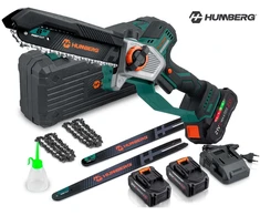 Akumuliatorinis grandininis pjūklas Humberg HM-437 10" 8" (JS-543712)