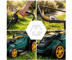 Lengva ir galinga elektrinė vejapjovė su reguliavimu 1400 W 34 cm Humberg HM-612