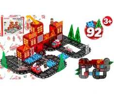 Magnetinės konstrukcinės kaladėlės savaeigė gaisrinė mašina Ricokids RK-783