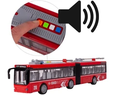 Malplay Šarnyrinis autobusas troleibusas su šviesa ir garsu