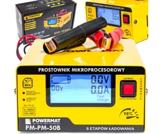 Powermat Prostownik mikroprocesorowy akumulatorowy 12/24V PM-PM-50B