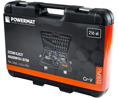 Powermat REPČIŲ VERŽLIARAKČIŲ RINKINYS 216 vnt. 1/2" | 1/4" | 3/8" PM-ZKNB-216SU-PRO