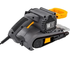 Powermat Juostinis šlifuoklis, 2000W, 230V, kintamas greitis, su dulkių maišeliu, medienai, metalui ir plastikui, nešiojamas ir stacionarus naudojimas