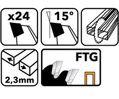 Powermat Medienos pjovimo diskinis peilis 190x30 24z TDD-190x30x24Z