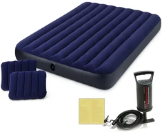 Pripučiamas čiužinys 203x152x22 cm su stūmokliniu pompa INTEX 68765