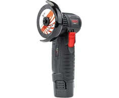 Red Technic Belaidis mini kampinis šlifuoklis, 12V bešepetėlinis, 76mm diskas, su 7 diskais metalui, betonui, medienai, poliravimui