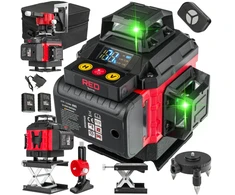 Red Technic Žalias lazerinis nivelyras, 4D 360 kryžminis lazeris, 16 linijų savaiminis nivelyras, statybinis lazeris, geodezinis lazeris
