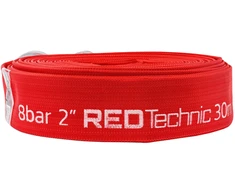 Red Technic Drobės gaisrinė žarna nešvariam vandeniui, septiko žarna su greitosiomis jungtimis, 30 metrų sodo žarna, 5.08 cm vandens perkėlimo žarna