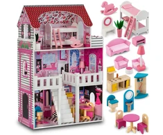 Ricokids Lėlių namelis su priedais 60x30x90 cm