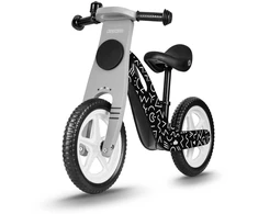 „Ricokids RC-615“ medinis balansinis dviratis, juodas ir baltas
