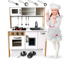 Ricokids Medinė virtuvė vaikams – retro su aksesuarais