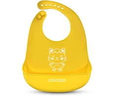 Ricokids geltonas silikoninis maitinimo seilinukas