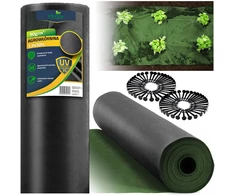 Nukido Sodo agrotekstilė 1,6 m x 50 m 90 g/m2 + 100 „Plonos“ smeigtukų - juoda ir žalia