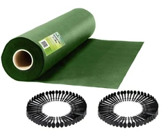 Sodo agrotekstilė 1,6 m x 100 m + 100 „Plonos“ kaiščių - žalia