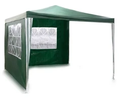 Sodo paviljonas + 2 sienos 3 x 3 m žalios spalvos Plonos