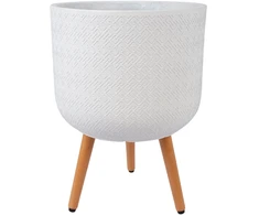 Home4You Gėlių vazonas SELENA D37xH52cm su kojelėmis, baltas