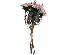 Home4You Dirbtinė gėlė „FLOWERLY“, 26 cm, puokštė iš 4 rožių, įvairių spalvų