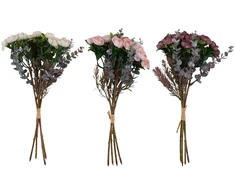 Home4You Dirbtinė gėlė „FLOWERLY“, 26 cm, puokštė iš 4 rožių, įvairių spalvų