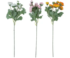Home4You Dirbtinės gėlės „FLOWERLY“ „Ranunculus“ žiedai, 7 vnt., įvairių spalvų