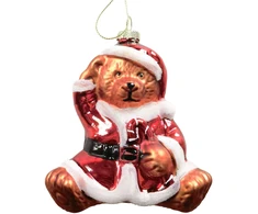 Kalėdinis papuošalas JOY BEAR SANTA 10,5 cm, stiklas